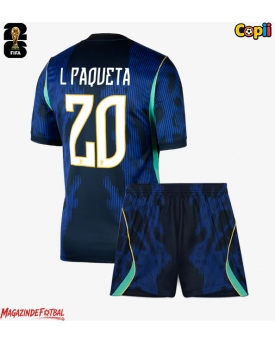 Brazilia Lucas Paqueta #20 Echipament de Fotbal Replică Mondial 2026 Copii Deplasare (+ Șorturi)